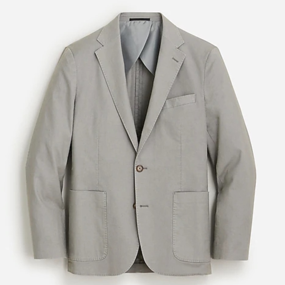 J. Crew - Men’s Classic-Fit Grey Suit Jacket in Stretch Hemp-Organic Cotton